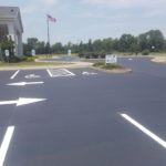 Sealing and Striping asphalt parking lot at St. Gianna in Wentzville, MO